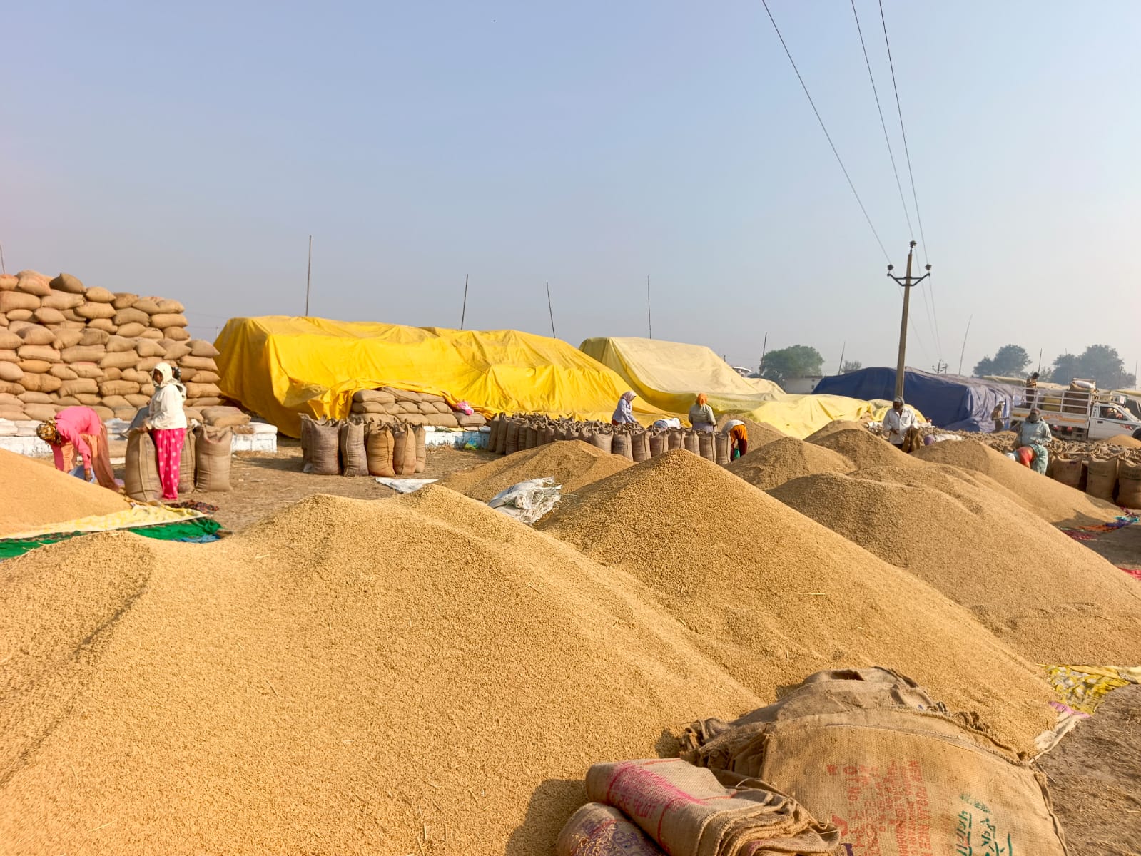 ग्राम खरेंगा धान खरीदी केंद्र में इस तरह से लग रहा जाम। ग्राम खरेंगा धान खरीदी केंद्र में इस तरह से लग रहा जाम।