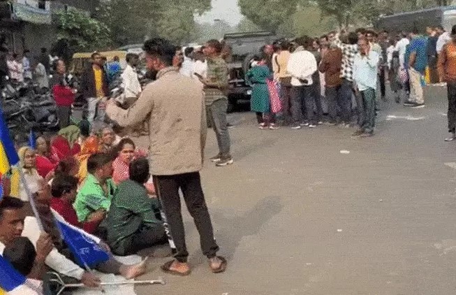 Babasaheb Ambedkars statue vandalized in Khokhra area of Ahmedabad Babasaheb Ambedkars statue vandalized in Khokhra area of Ahmedabad