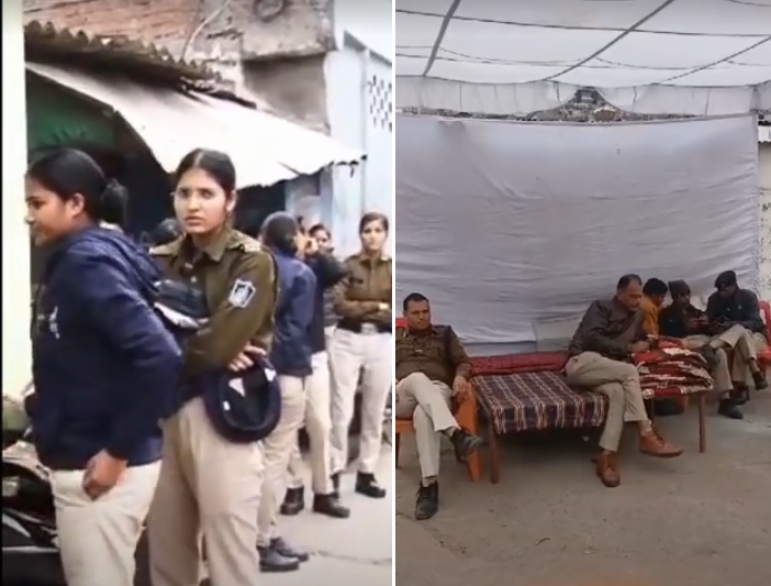 जहांगीराबाद इलाके में पुलिसबल तैनात जहांगीराबाद इलाके में पुलिसबल तैनात