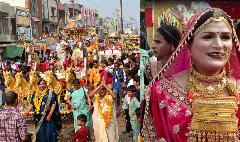 हरसूद में किन्नरों की शोभायात्रा