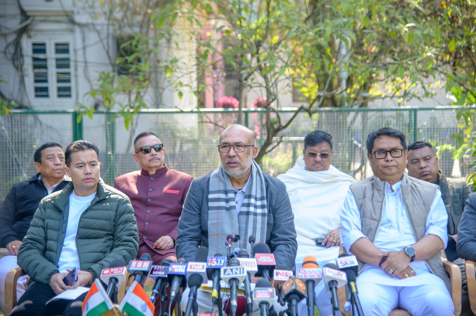 इंफाल में मंगलवार को संवाददाताओं को संबोधित करते हुए मुख्यमंत्री एन बीरेन सिंह। इंफाल में मंगलवार को संवाददाताओं को संबोधित करते हुए मुख्यमंत्री एन बीरेन सिंह।