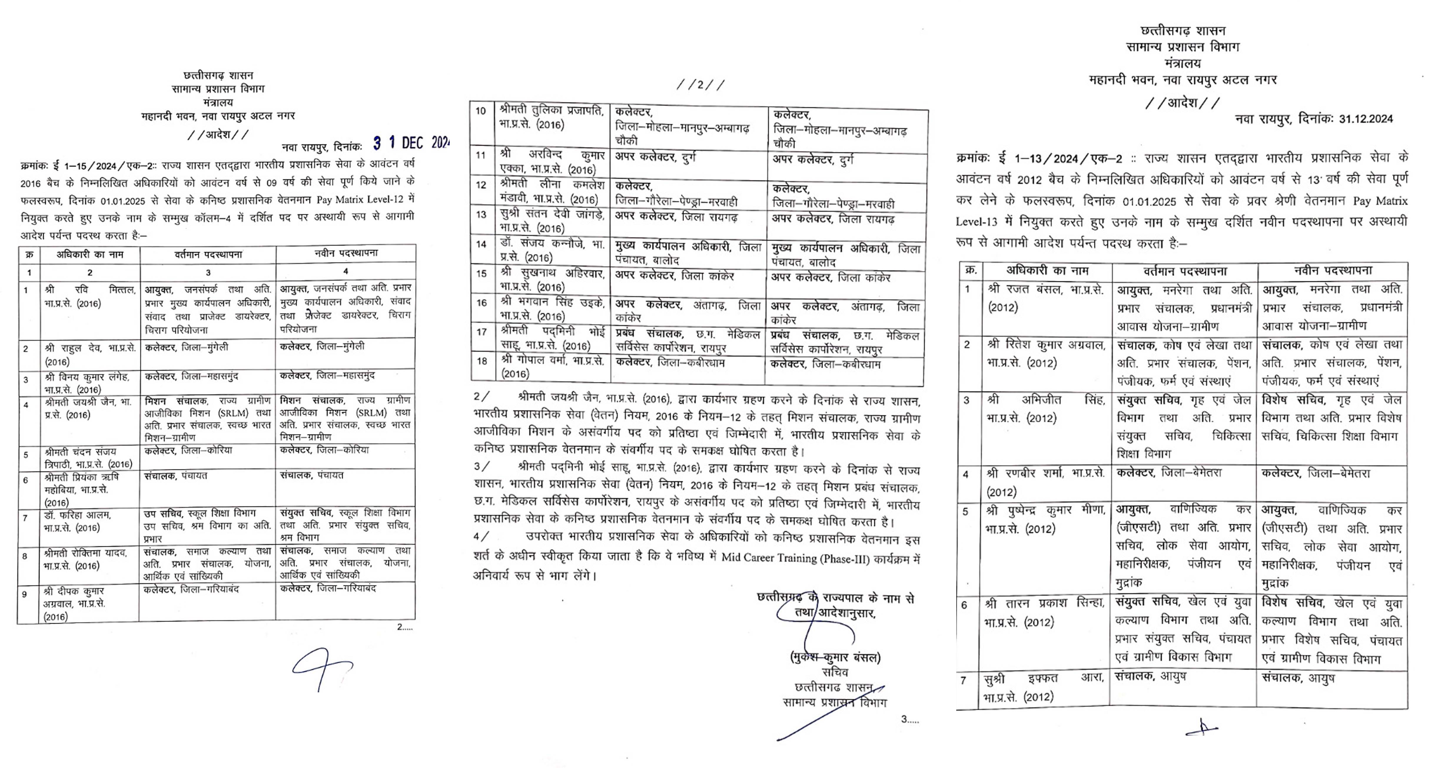 आदेश की सूची आदेश की सूची