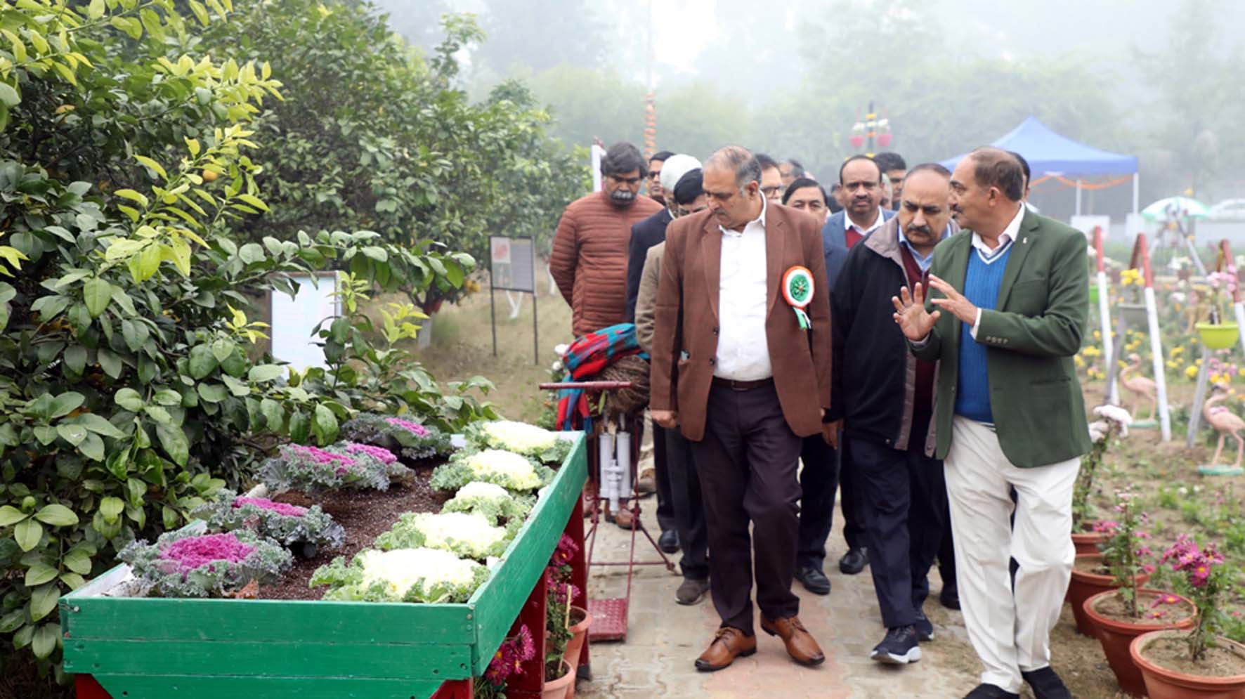 एग्री-टूरिज्म सेंटर व बोटेनिकल गार्डन में लगे फूल व सब्जियों का अवलोकन करते कुलपति प्रो. बीआर कम्बोज। एग्री-टूरिज्म सेंटर व बोटेनिकल गार्डन में लगे फूल व सब्जियों का अवलोकन करते कुलपति प्रो. बीआर कम्बोज।
