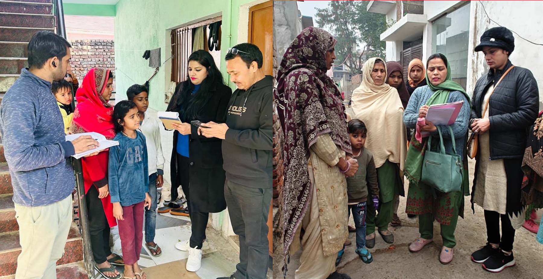 फोटो नंबर-02: गुरुग्राम में अलग-अलग क्षेत्रों में ड्रॉप आउट बच्चों व उनकेे अभिभावकों से मिलते शिक्षक। फोटो नंबर-02: गुरुग्राम में अलग-अलग क्षेत्रों में ड्रॉप आउट बच्चों व उनकेे अभिभावकों से मिलते शिक्षक।