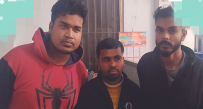 चोरी में शामिल नगांव मेडिकल कॉलेज के दो गिरफ्तार छात्रों तथा चालक की तस्वीर।