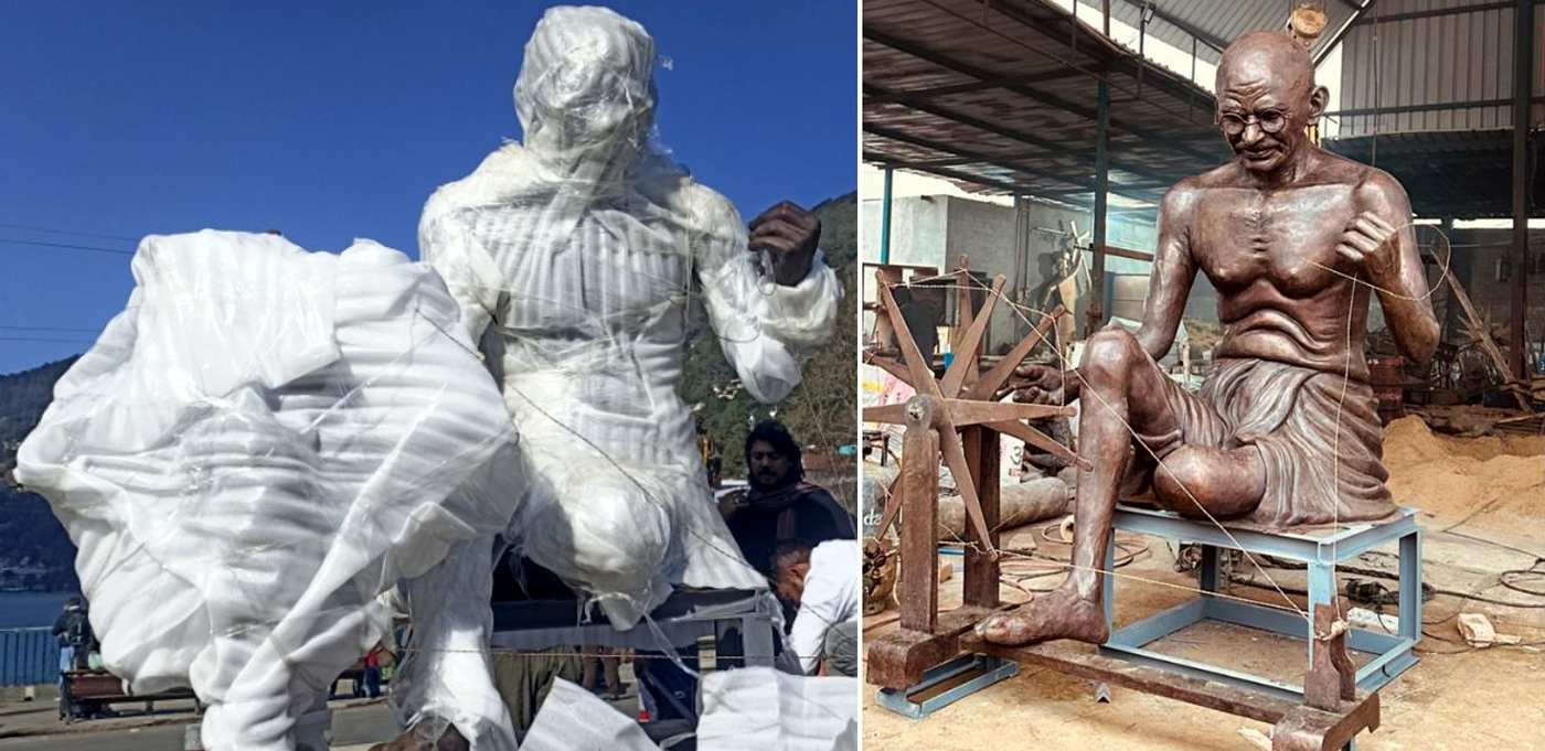 तल्लीताल में स्थापित फिलहाल बंद एवं वास्तविक महात्मा गांधी की प्रतिमा। तल्लीताल में स्थापित फिलहाल बंद एवं वास्तविक महात्मा गांधी की प्रतिमा।