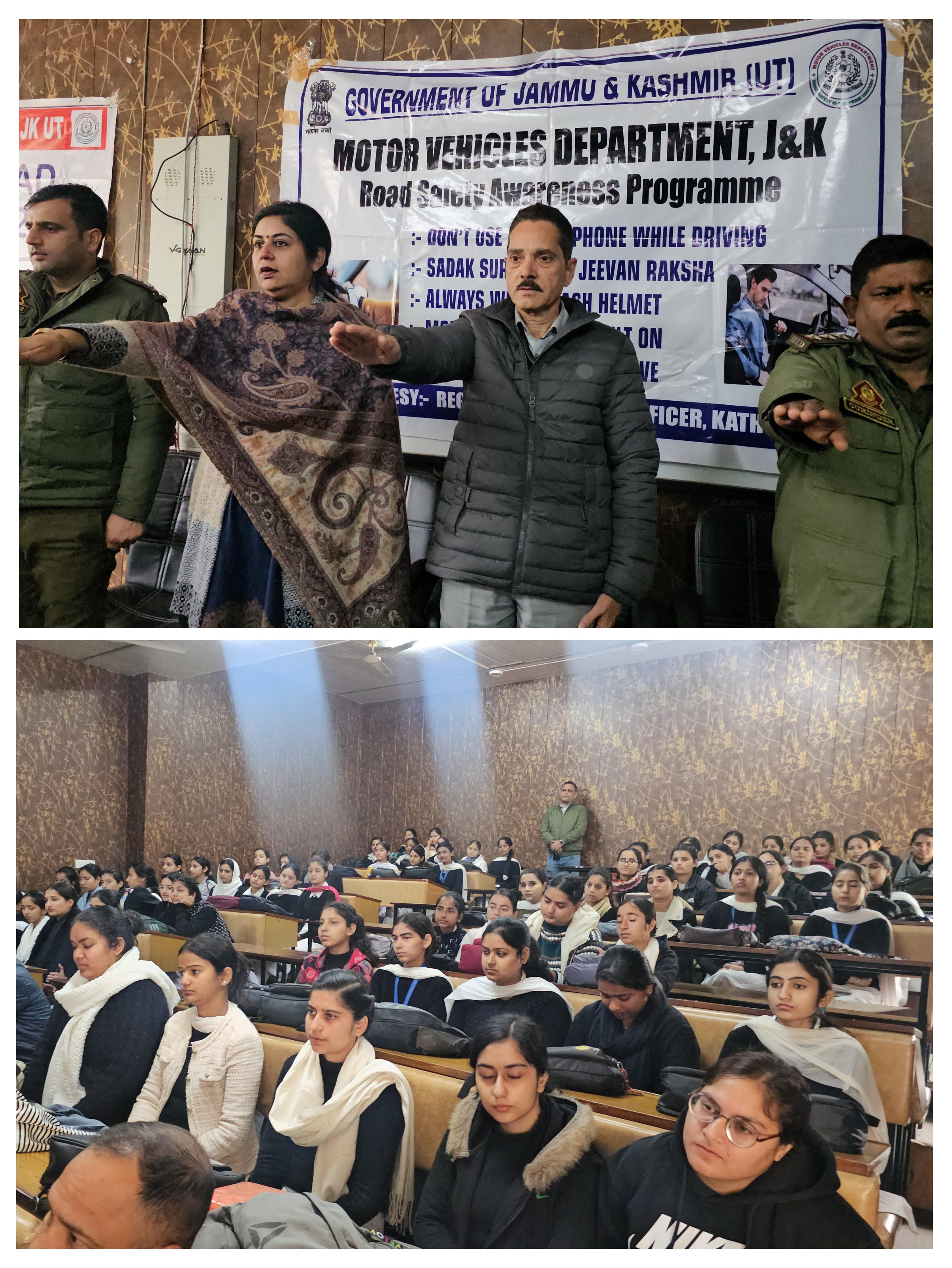 Students and faculty members take oath to follow road safety rules Students and faculty members take oath to follow road safety rules