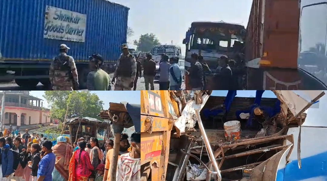 राहत बचाव कार्य करती पुलिस व दुर्घटना ग्रस्त बस राहत बचाव कार्य करती पुलिस व दुर्घटना ग्रस्त बस