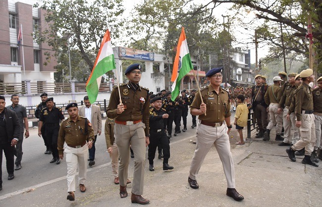 असम पुलिस द्वारा गणतंत्र दिवस पूर्वाभ्यास परेड की तस्वीर। असम पुलिस द्वारा गणतंत्र दिवस पूर्वाभ्यास परेड की तस्वीर।