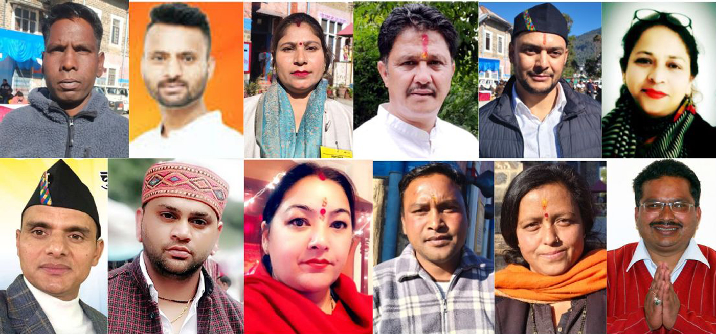 नैनीताल नगर पालिका के नवनिर्वाचित सभासद। नैनीताल नगर पालिका के नवनिर्वाचित सभासद।
