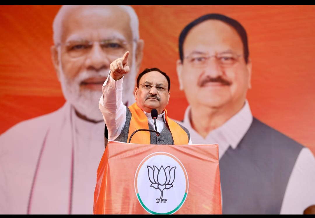 कृष्णा नगर की संयुक्त जनसभा को संबोधित करते हुए जे पी नड्डा कृष्णा नगर की संयुक्त जनसभा को संबोधित करते हुए जे पी नड्डा