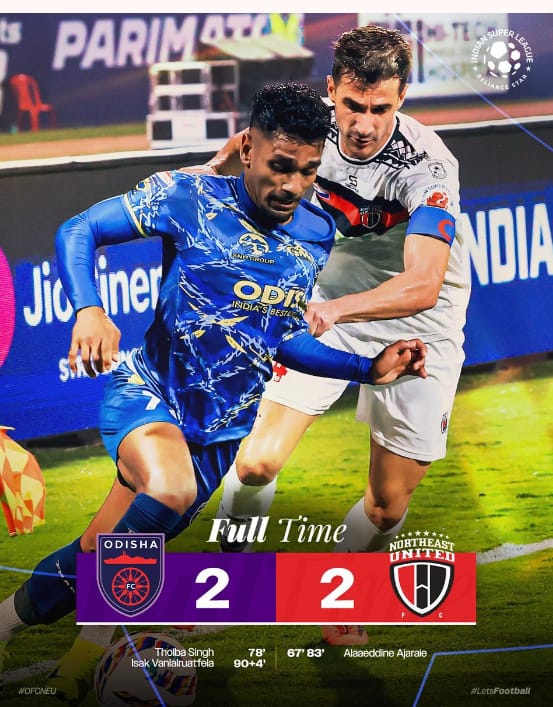 नॉर्थईस्ट यूनाइटेड एफसी और ओडिशा एफसी की टीम नॉर्थईस्ट यूनाइटेड एफसी और ओडिशा एफसी की टीम