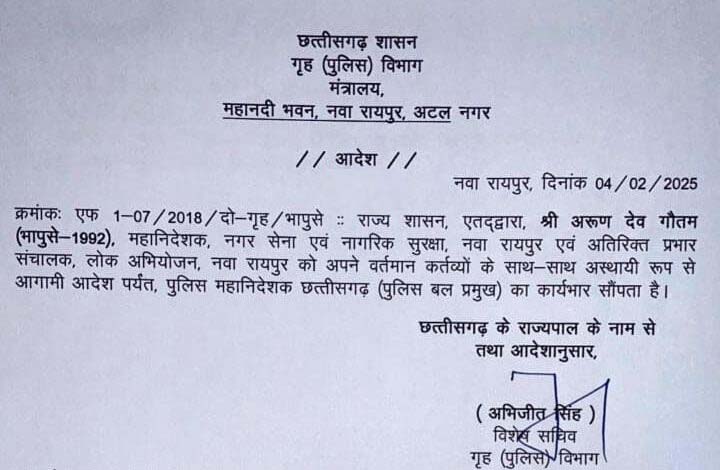 छतीसगढ़ गृह विभाग द्वारा जारी आदेश छतीसगढ़ गृह विभाग द्वारा जारी आदेश