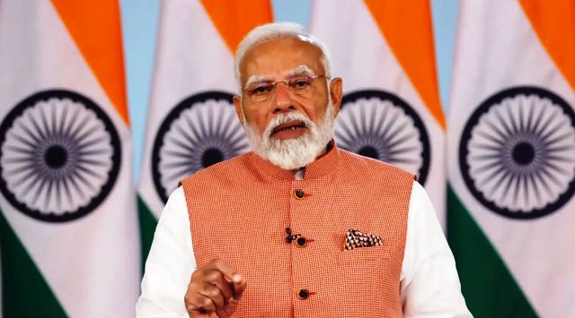 प्रधानमंत्री नरेन्द्र मोदी वीडियो संदेश के माध्यम से संबोधित करते हुए प्रधानमंत्री नरेन्द्र मोदी वीडियो संदेश के माध्यम से संबोधित करते हुए