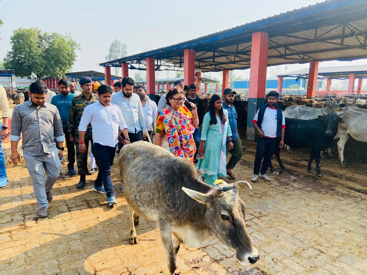 निरीक्षण करती महापौर व अन्य निरीक्षण करती महापौर व अन्य