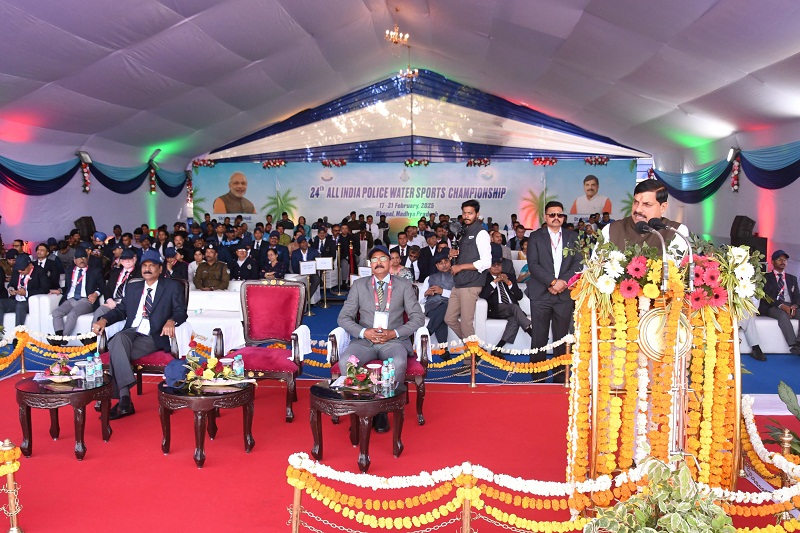 मुख्यमंत्री डॉ. मोहन यादव ने बोट क्लब पर 24 वीं अखिल भारतीय पुलिस वॉटर स्पोर्ट्स प्रतियोगिता के शुभारंभ समारोह को संबोधित किया मुख्यमंत्री डॉ. मोहन यादव ने बोट क्लब पर 24 वीं अखिल भारतीय पुलिस वॉटर स्पोर्ट्स प्रतियोगिता के शुभारंभ समारोह को संबोधित किया
