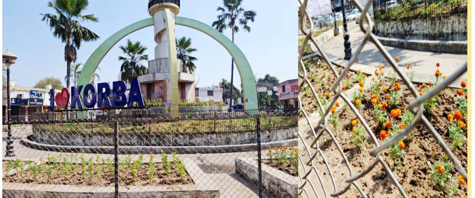 घंटाघर परिसर में मुस्कुरा रहे रंग बिरंगे फूल, फेंसिंग कर परिसर को किया गया सुरक्षित घंटाघर परिसर में मुस्कुरा रहे रंग बिरंगे फूल, फेंसिंग कर परिसर को किया गया सुरक्षित