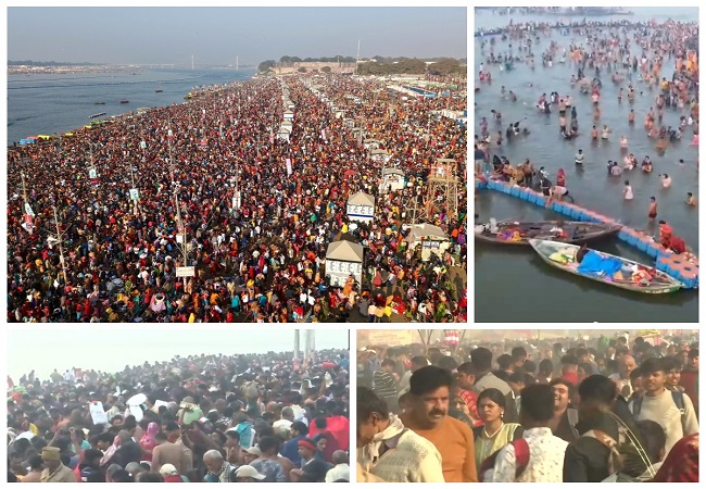 महाकुम्भ में पहुंचे श्रद्धालु महाकुम्भ में पहुंचे श्रद्धालु