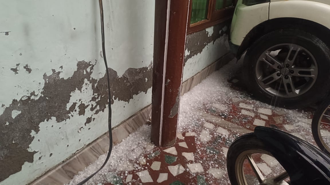 बारिश के साथ गिरे ओले बारिश के साथ गिरे ओले