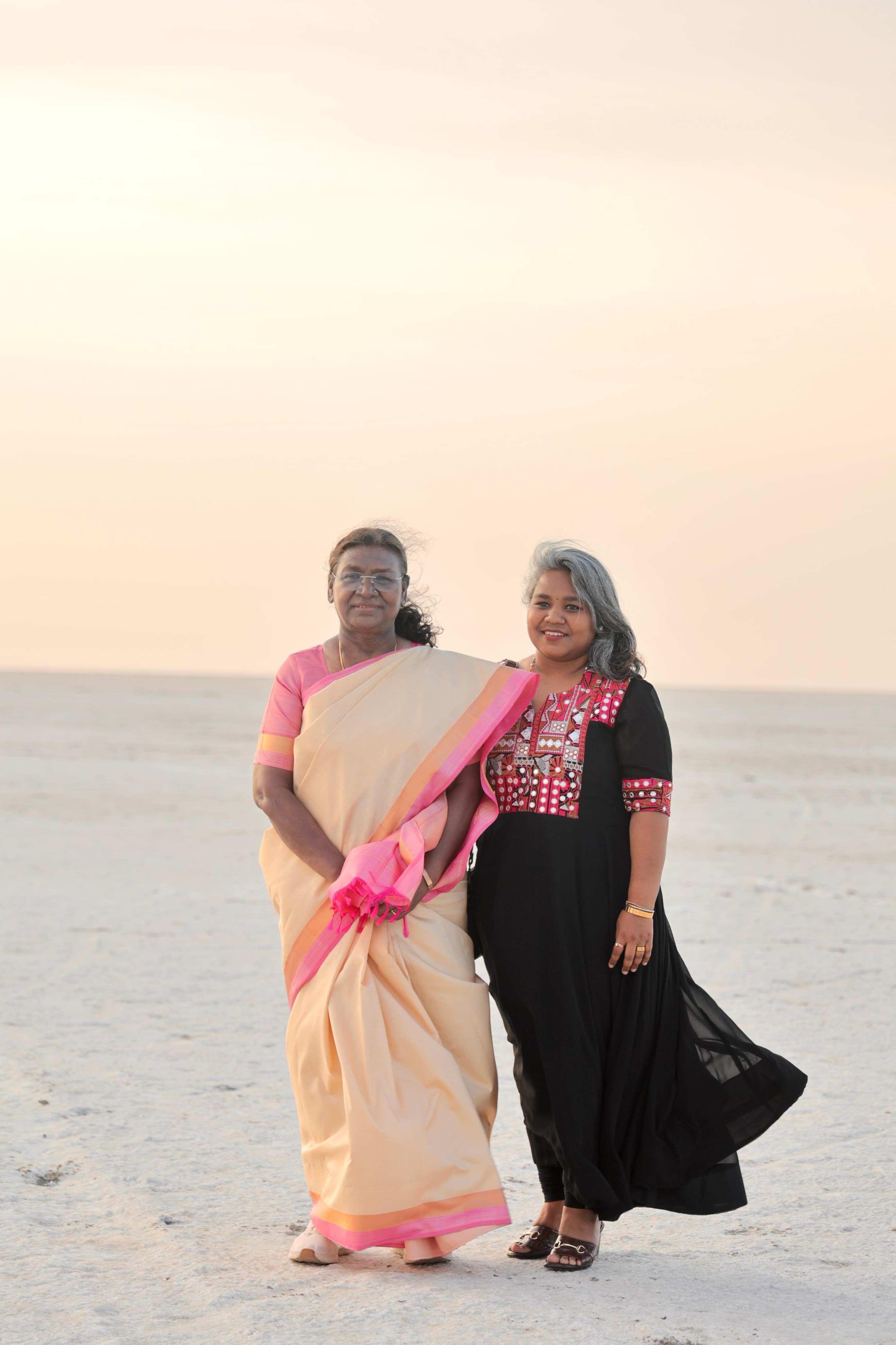 President Draupadi Murmu watching the beautiful sunset in the White Desert of Kutch