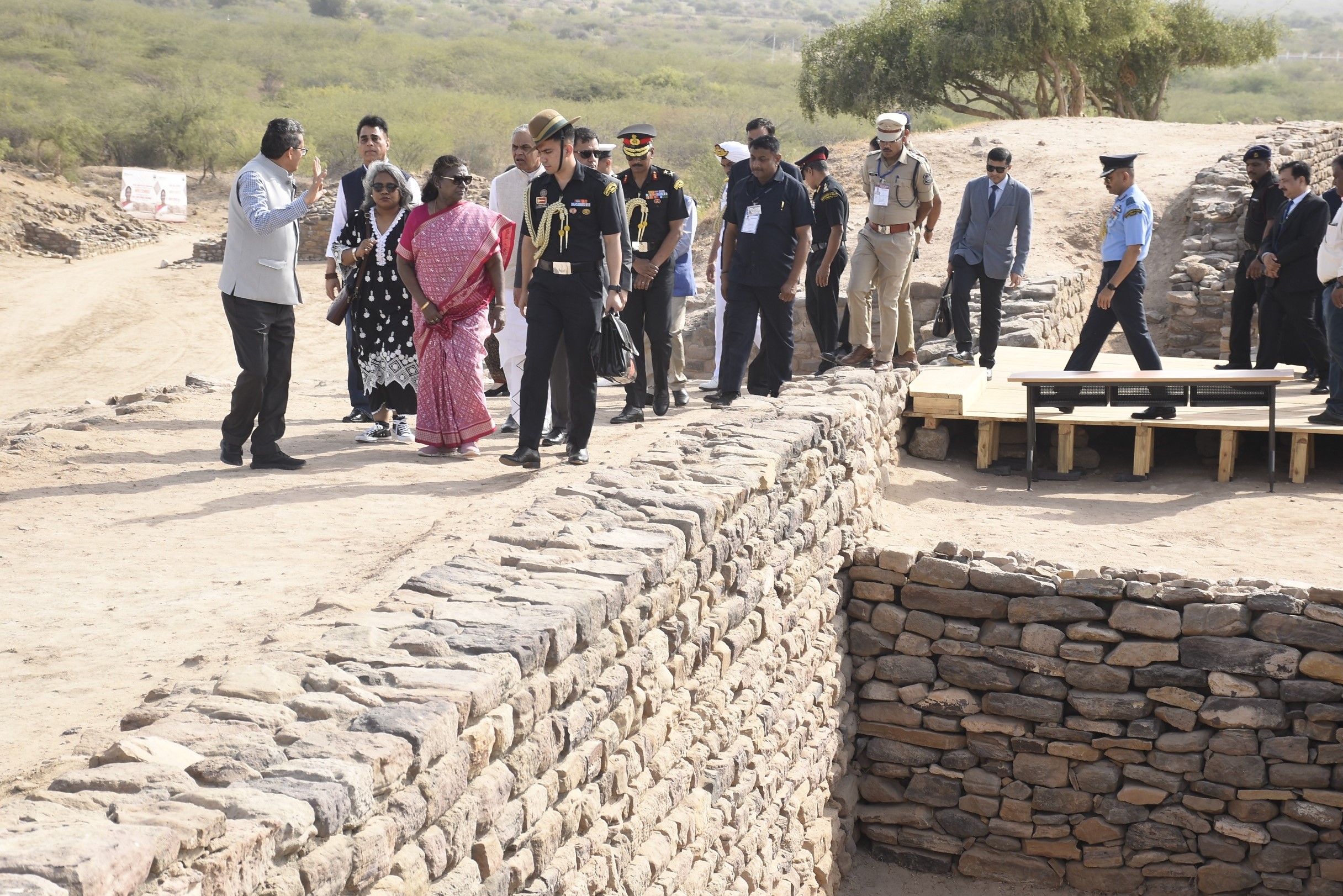 President Draupadi Murmu visits Dholavira, a five thousand year old Harappan civilization metropolis