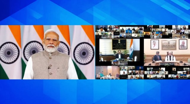 प्रधानमंत्री नरेन्द्र मोदी बुधवार को वीडियो कॉन्फ्रेंसिंग के माध्यम से रोजगार सृजन पर बजट के बाद वेबिनार को संबोधित करते कर रहे थे। प्रधानमंत्री नरेन्द्र मोदी बुधवार को वीडियो कॉन्फ्रेंसिंग के माध्यम से रोजगार सृजन पर बजट के बाद वेबिनार को संबोधित करते कर रहे थे।