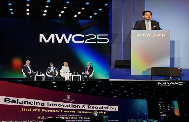 एमडब्ल्यूसी 2025 को संबोधित करते संचार मंत्री ज्योतिरादित्य सिंधिया एमडब्ल्यूसी 2025 को संबोधित करते संचार मंत्री ज्योतिरादित्य सिंधिया