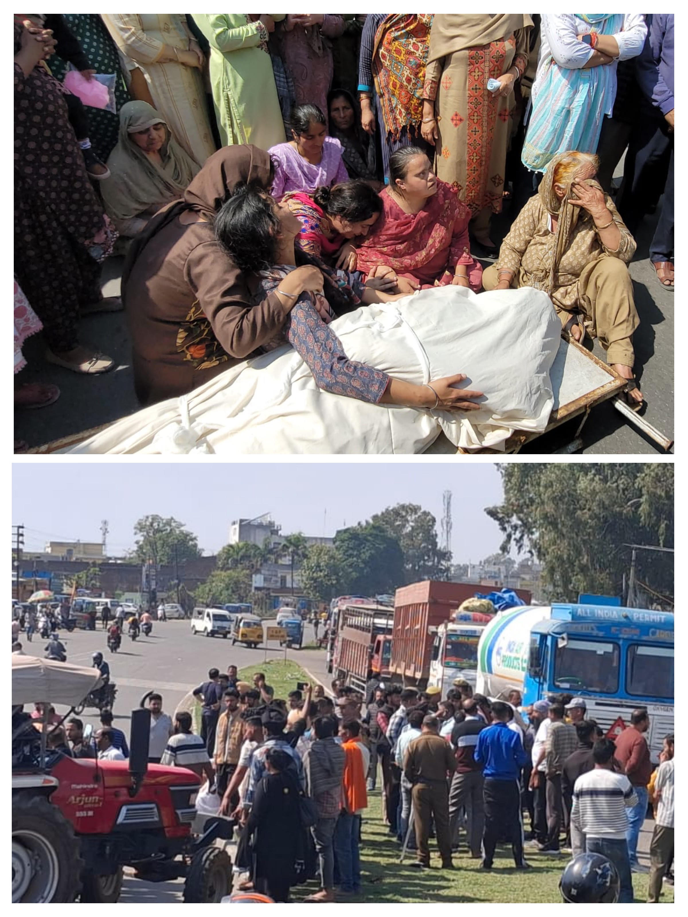 Justice had to be demanded by keeping the dead body on the highway, highway was jammed for two hours Justice had to be demanded by keeping the dead body on the highway, highway was jammed for two hours
