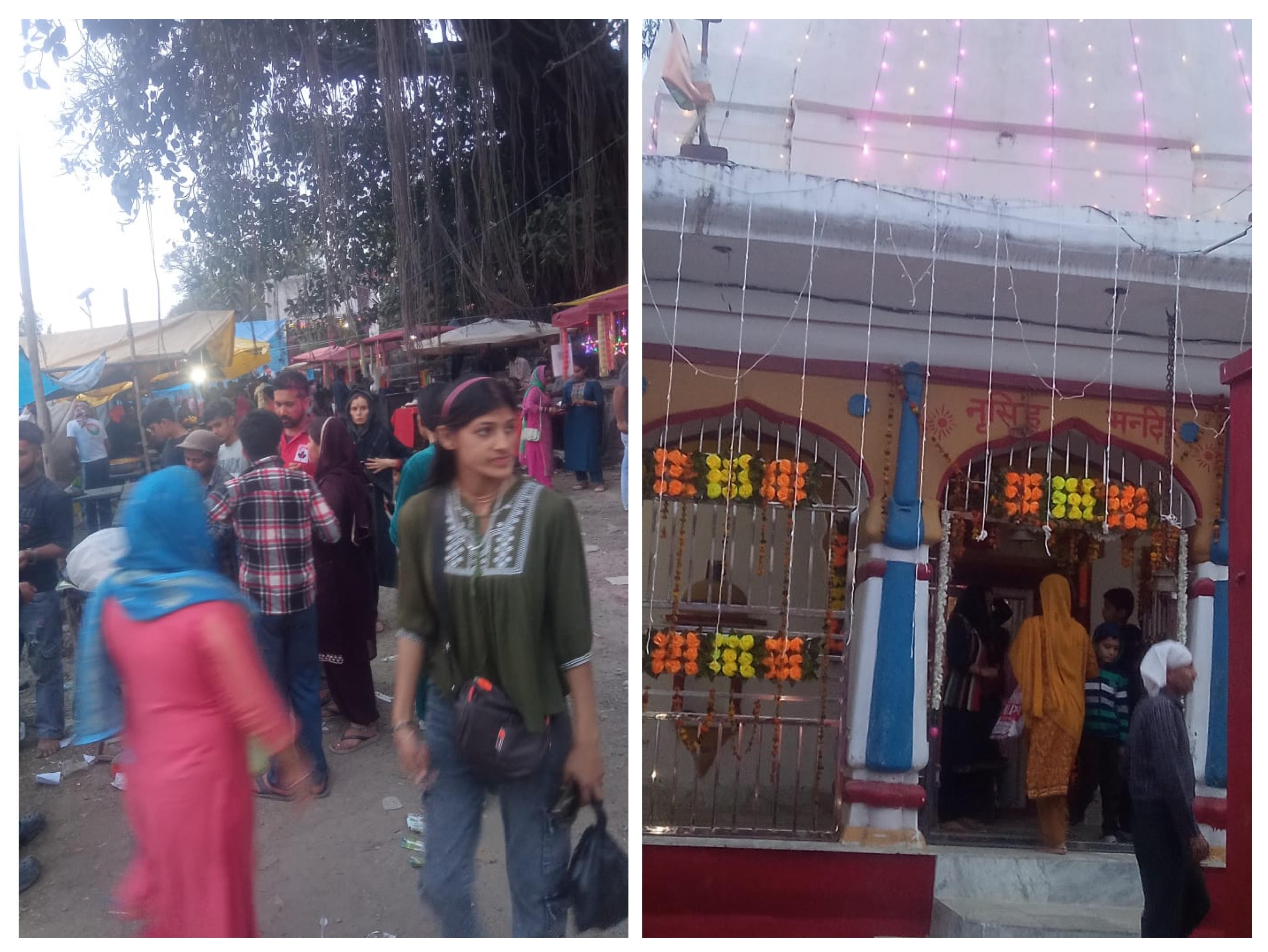 The three-day Holi festival was celebrated with great pomp at Narsingh Dham Temple Hatli The three-day Holi festival was celebrated with great pomp at Narsingh Dham Temple Hatli