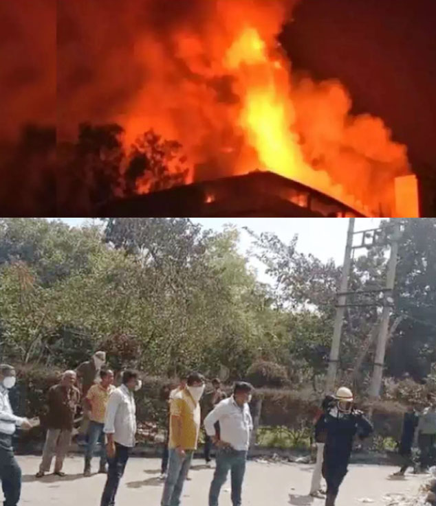 सोनीपत: फैक्ट्री में लगी आग, आग बुझाने के प्रयास में लगे लोग सोनीपत: फैक्ट्री में लगी आग, आग बुझाने के प्रयास में लगे लोग