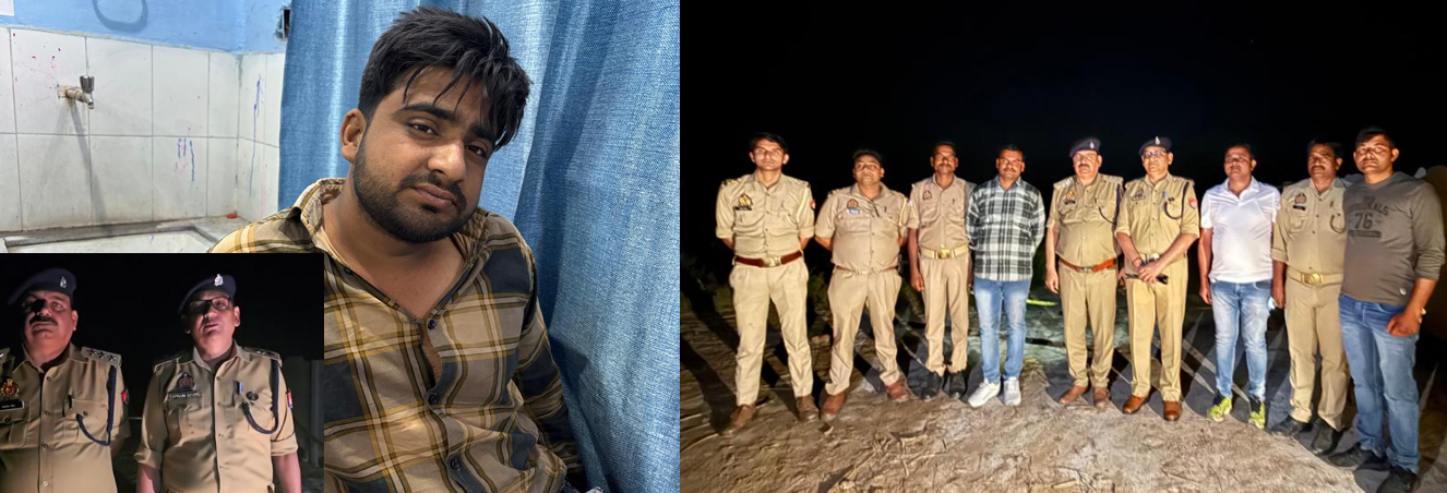 असपताल में घायल अवस्था में शातिर, मुठभेड स्थल पर पुलिस टीम असपताल में घायल अवस्था में शातिर, मुठभेड स्थल पर पुलिस टीम
