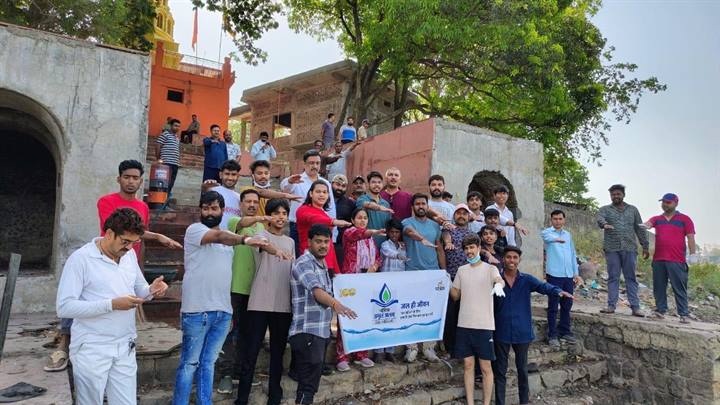 धारः मूंज सागर घाट पर स्वच्छता का संकल्प, जल गंगा संवर्धन अभियान के तहत सफाई धारः मूंज सागर घाट पर स्वच्छता का संकल्प, जल गंगा संवर्धन अभियान के तहत सफाई