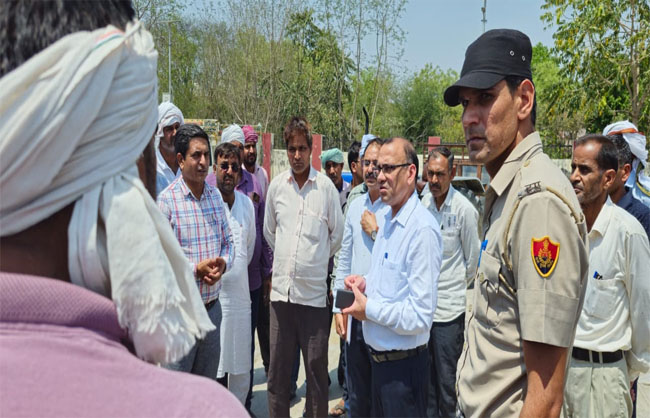 नाज मंडी का निरीक्षण करते डीसी डॉ विवेक भारती। नाज मंडी का निरीक्षण करते डीसी डॉ विवेक भारती।