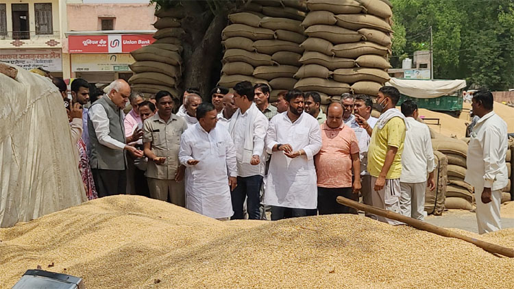 सोनीपत: हरियाणा के खाद्य, नागरिक आपूर्ति एवं उपभोक्ता मामले विभाग के अतिरिक्त मुख्य सचिव (एसीएस) आनंद मोहन शरण अनाज मंडी में निरीक्षण करते हुए। सोनीपत: हरियाणा के खाद्य, नागरिक आपूर्ति एवं उपभोक्ता मामले विभाग के अतिरिक्त मुख्य सचिव (एसीएस) आनंद मोहन शरण अनाज मंडी में निरीक्षण करते हुए।