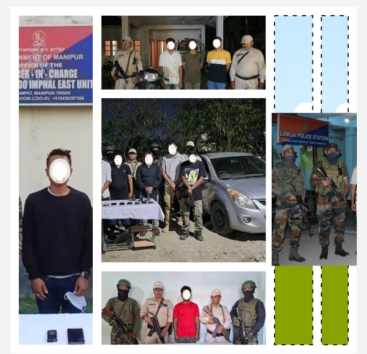 मणिपुर में गिरफ्तार किए गए उग्रवादियों कीतस्वीर। मणिपुर में गिरफ्तार किए गए उग्रवादियों कीतस्वीर।