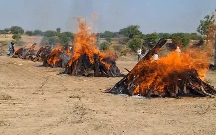 एक साथ जलीं छह लोगों चिताएं एक साथ जलीं छह लोगों चिताएं