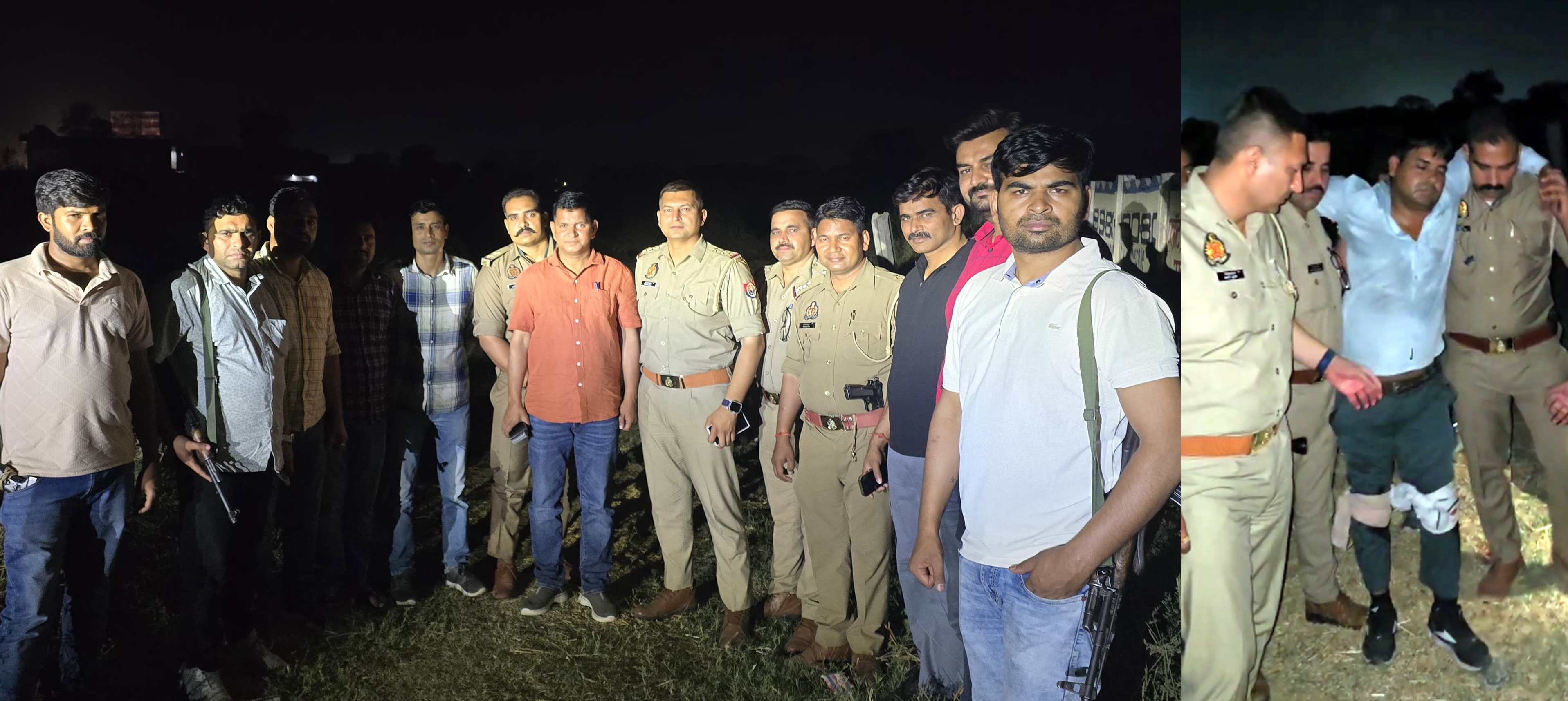 मुठभेड स्थल पर पुलिस टीम, इंसेट में घायल 25 हजार ईनामी काे ले जाते हुए मुठभेड स्थल पर पुलिस टीम, इंसेट में घायल 25 हजार ईनामी काे ले जाते हुए