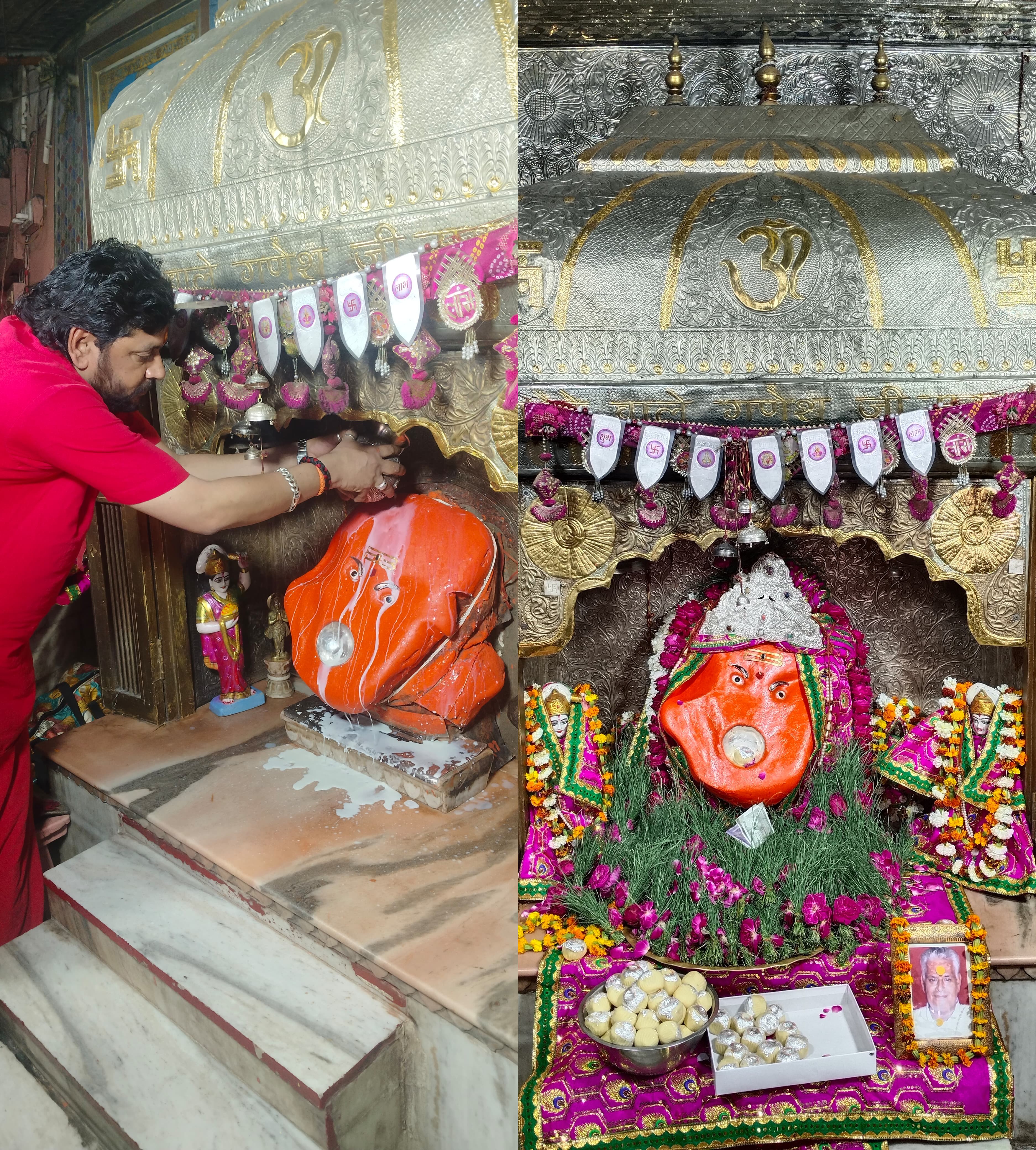 रवि पुष्य नक्षत्र में हुआ प्रथम पूज्य का पंचामृत अभिषेक रवि पुष्य नक्षत्र में हुआ प्रथम पूज्य का पंचामृत अभिषेक