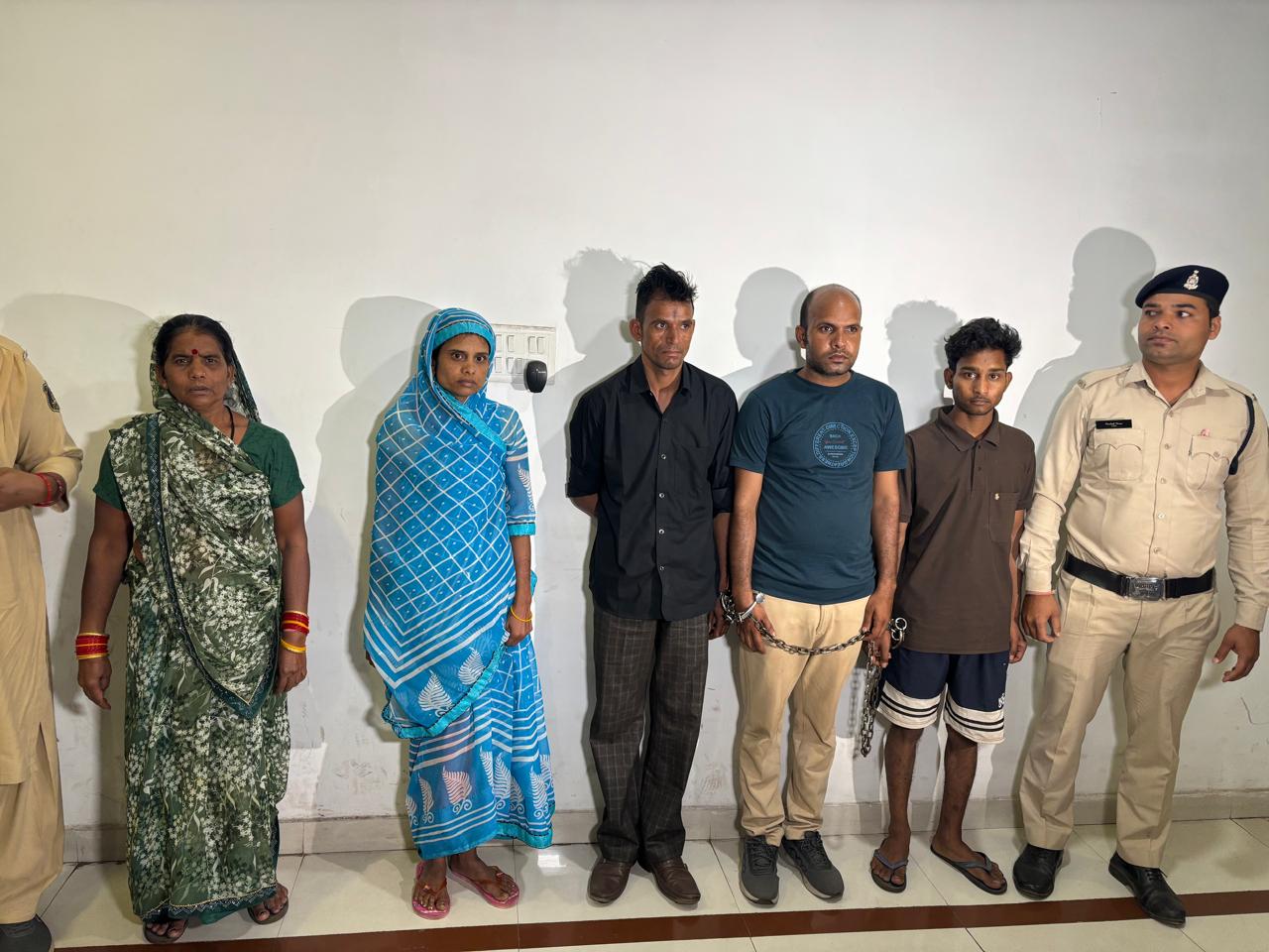 ग्राम बेमता में हुए हत्या में शामिल दो महिला सहित पांच आरोप‍ितों को पुलिस ने गिरफ्तार किया है