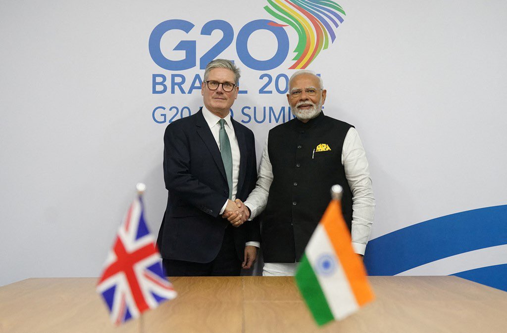 प्रधानमंत्री नरेन्द्र मोदी और यूके के प्रधानमंत्री कीर स्टारमर (फाइल फोटो) प्रधानमंत्री नरेन्द्र मोदी और यूके के प्रधानमंत्री कीर स्टारमर (फाइल फोटो)