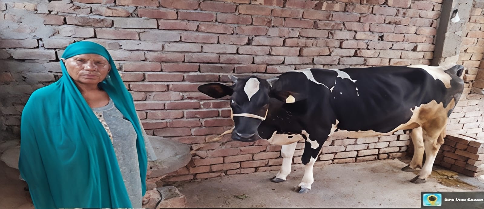 श्रीमती करुणा अपनी गाय के साथ