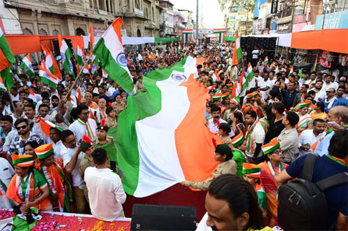 कोटा शहर में एक ऐतिहासिक विराट तिरंगा यात्रा कोटा शहर में एक ऐतिहासिक विराट तिरंगा यात्रा
