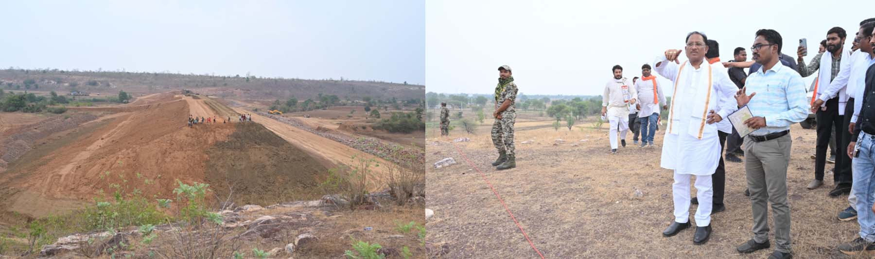 मुख्यमंत्री साय निर्माणाधीन सिद्धबाबा जलाशय का निरीक्षण करते मुख्यमंत्री साय निर्माणाधीन सिद्धबाबा जलाशय का निरीक्षण करते