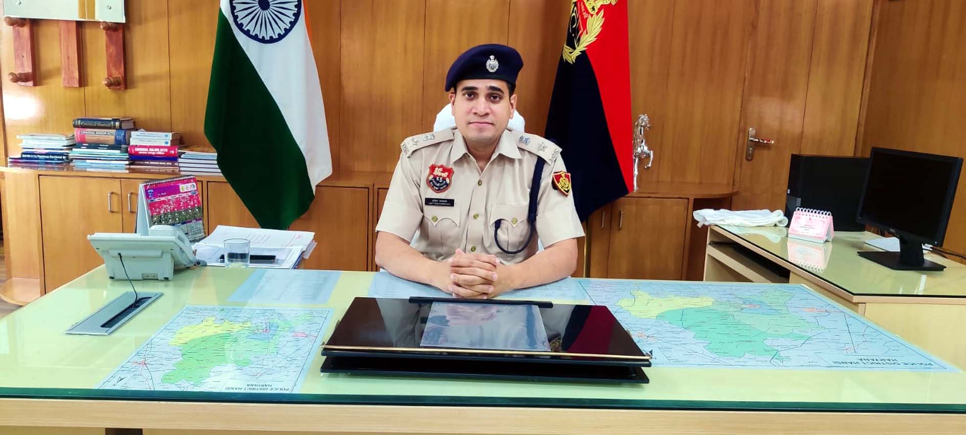 हांसी के पुलिस अधीक्षक अमित यशवर्धन। हांसी के पुलिस अधीक्षक अमित यशवर्धन।