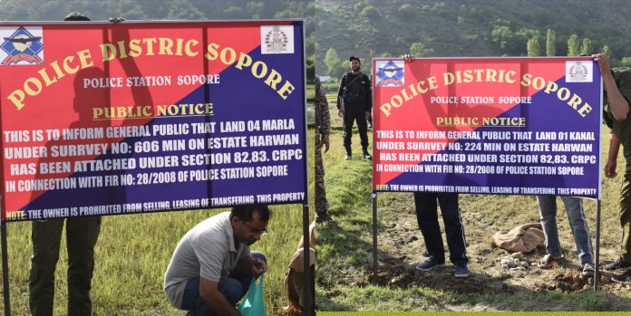 सोपोर में पाकिस्तान और पाकिस्तान के कब्जे वाले जम्मू-कश्मीर के तीन आतंकी आकाओं की संपत्ति जब्त सोपोर में पाकिस्तान और पाकिस्तान के कब्जे वाले जम्मू-कश्मीर के तीन आतंकी आकाओं की संपत्ति जब्त