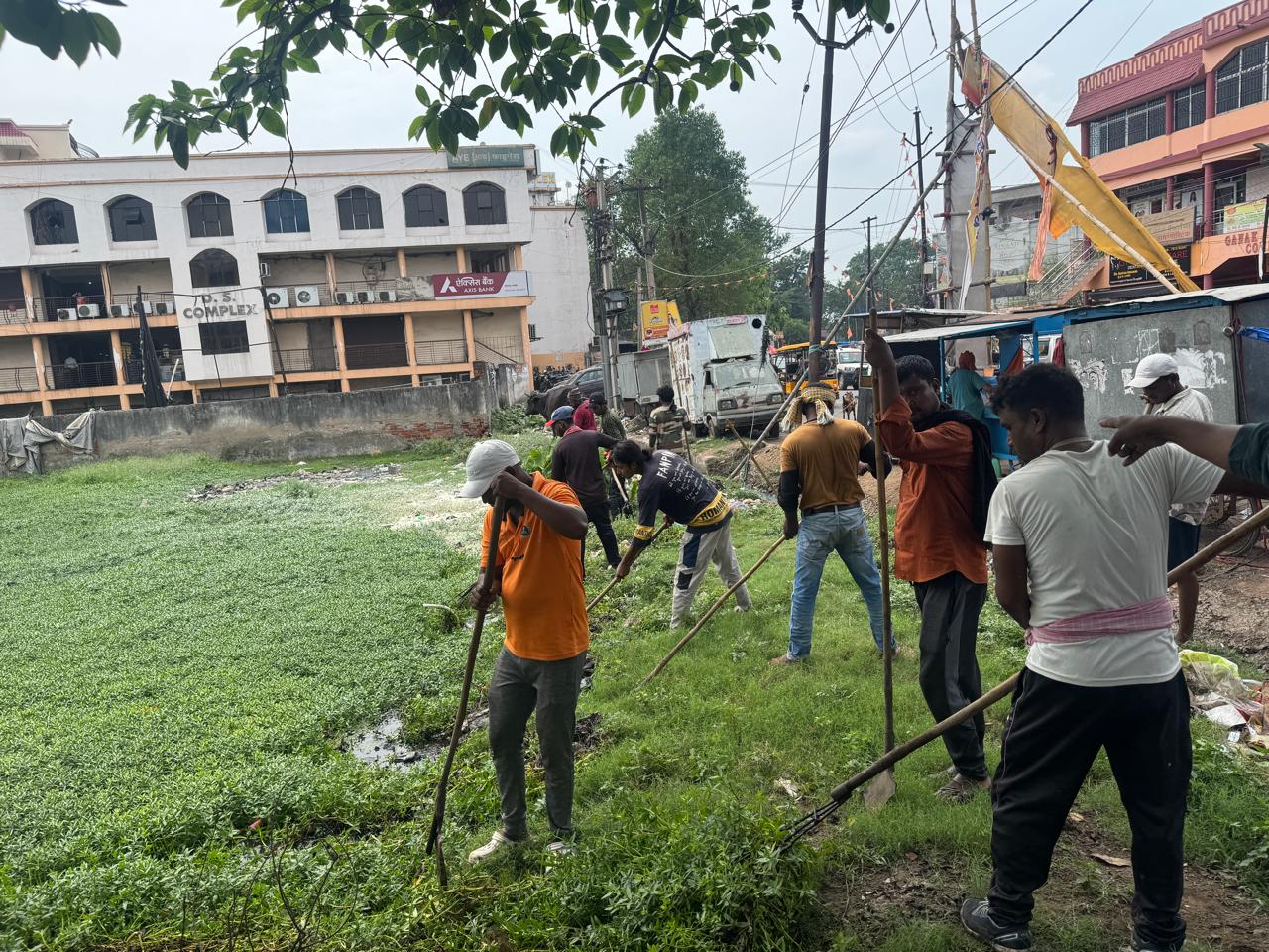 सफाई कार्य में लगे कर्मचारी सफाई कार्य में लगे कर्मचारी