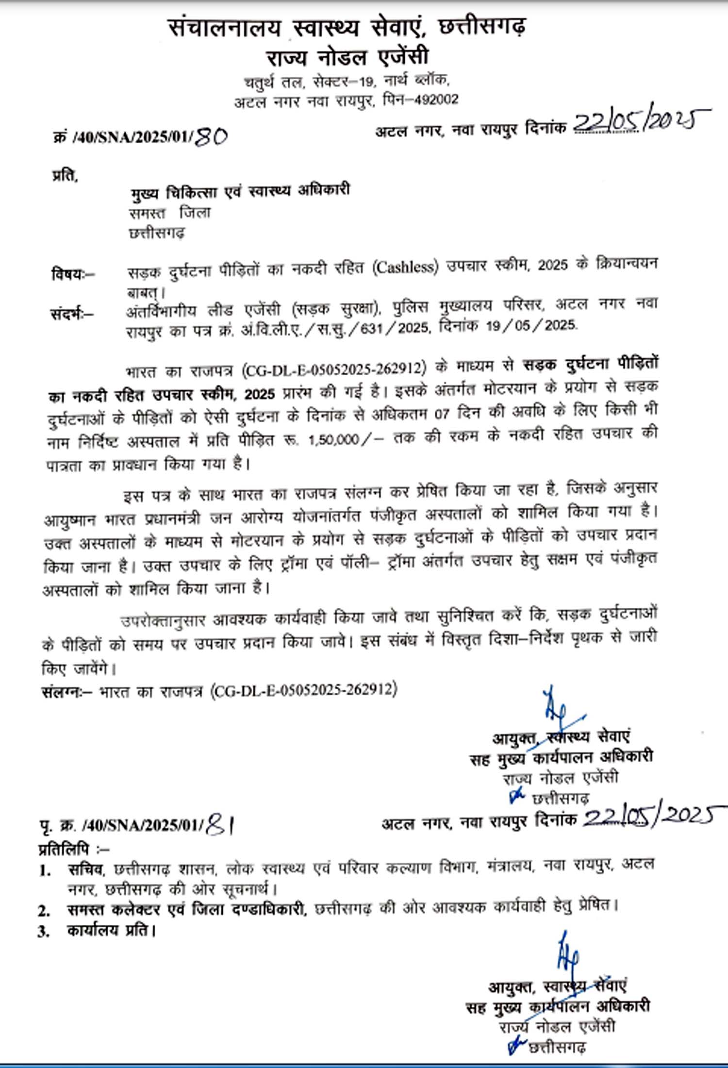 जारी आदेश की सूची