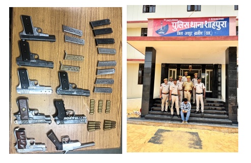 पुलिस ने जब्त किया अवैध हथियारों का जखीरा:सात पिस्टल मय 12 मैगजीन,एक देशी कट्टा सहित 33 कारतूस बरामद पुलिस ने जब्त किया अवैध हथियारों का जखीरा:सात पिस्टल मय 12 मैगजीन,एक देशी कट्टा सहित 33 कारतूस बरामद