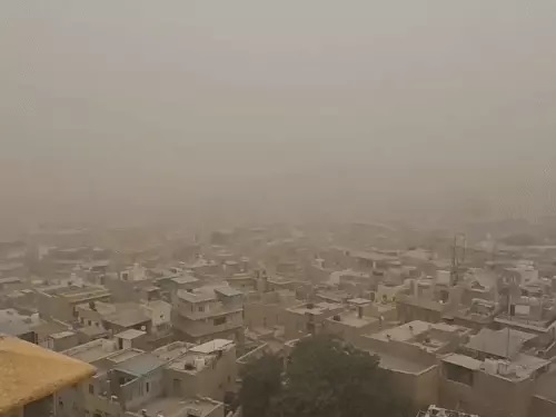 जैसलमेर में आई आंधी का नजारा।
