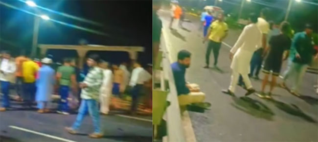 फोटो- बीड़ में सडक़ हादसे की छानबीन करती पुलिस व अन्य फोटो- बीड़ में सडक़ हादसे की छानबीन करती पुलिस व अन्य